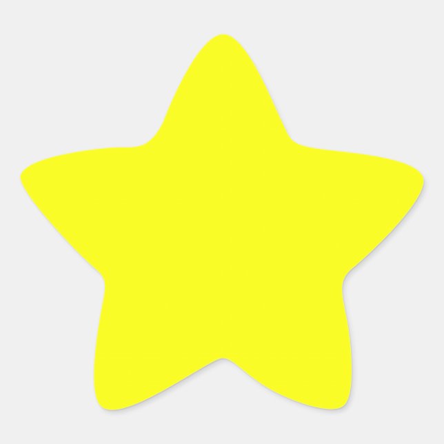 Neon Yellow Solid Colour Star Sticker (Front)