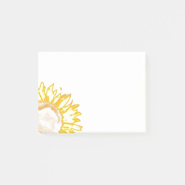 Neon Yellow Sunflower Post-it Notes (Front)