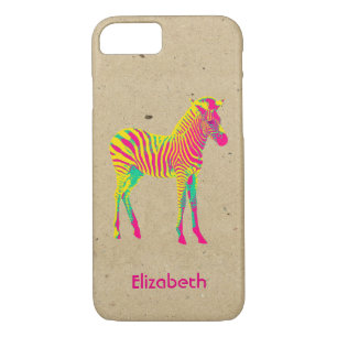Neon Zebra Baby Animal Personalized Funky Retro Case-Mate iPhone Case