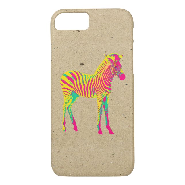 Neon Zebra Baby Animal Psychedelic Funky Retro Case-Mate iPhone Case (Back)