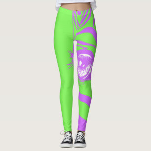Neon Zebra Pattern Fashion Leggings