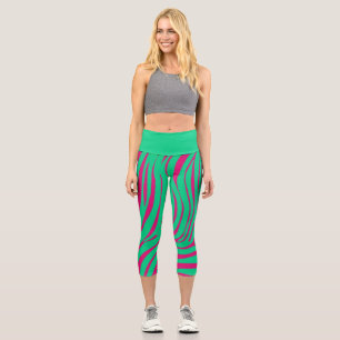 Neon Zebra Pattern Fashion Leggings