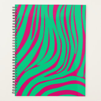 Neon Zebra Pattern Planner Organizer