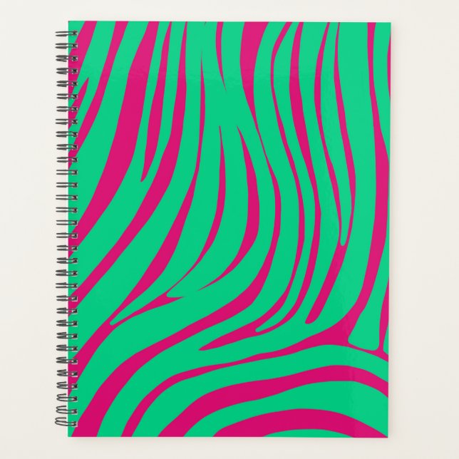 Neon Zebra Pattern Planner Organizer (Front)