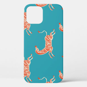 Neon Zebra: Retro Colourful Seamless iPhone 12 Case