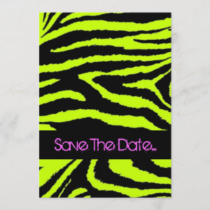 Neon Zebra Sweet 16 Invitation