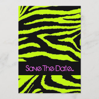 Neon Zebra Sweet 16 Invitation