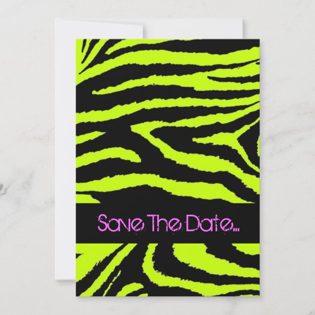 Neon Zebra Sweet 16 Invitation (Devant)