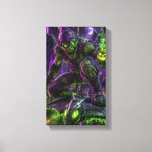 Neon Zombie Goblin Wall Art – Cyberpunk Horror Mut