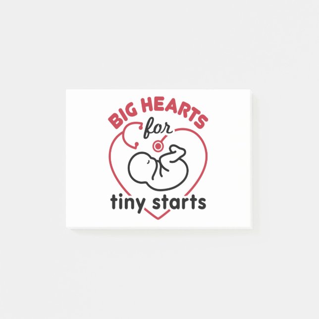 Neonatal NICU Nurse Big Hearts for Tiny Starts Post-it Notes (Front)
