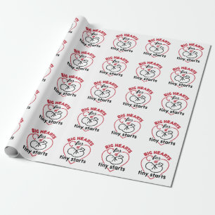 Neonatal NICU Nurse Big Hearts for Tiny Starts Wrapping Paper