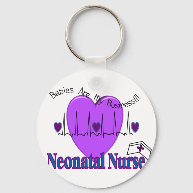 Neonatal Nurse Gift Ideas--Unique Designs Keychain (Front)