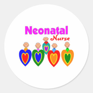 Neonatal Nurse Gifts---Adorable Babies on QRS Classic Round Sticker
