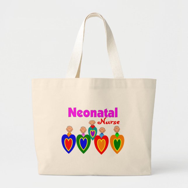Neonatal Nurse Gifts---Adorable Babies on QRS Large Tote Bag (Front)