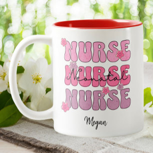 Neonatal Nurse Groovy Healthcare NICU Preemie Pink Two-Tone Coffee Mug