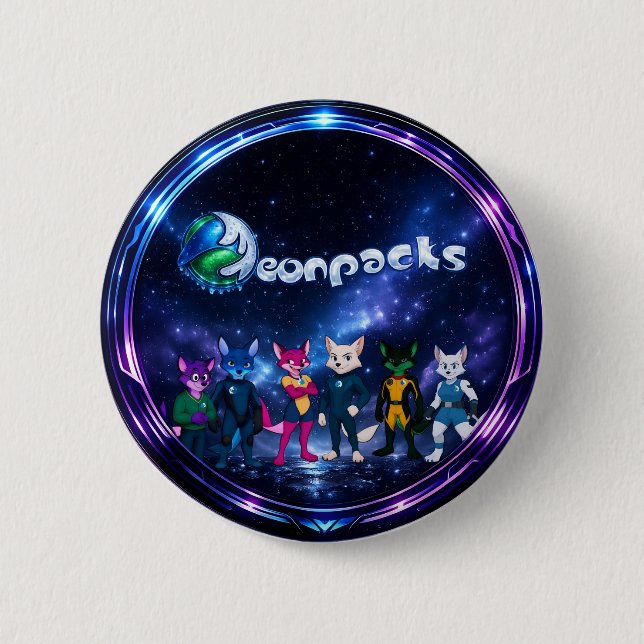 Neonpacks (circle design) 2 inch round button (Front)