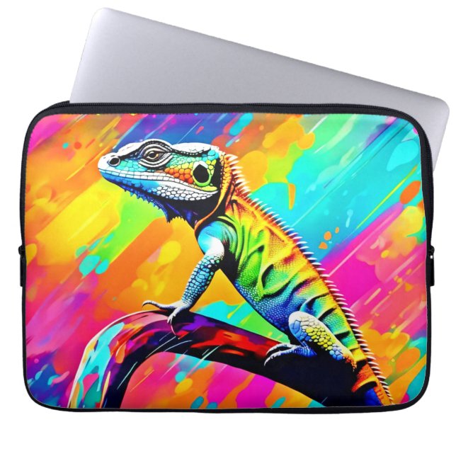 Neonscale Lizard Laptop Sleeve (Front)
