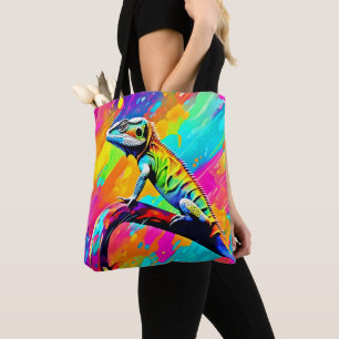 Neonscale Lizard Tote Bag