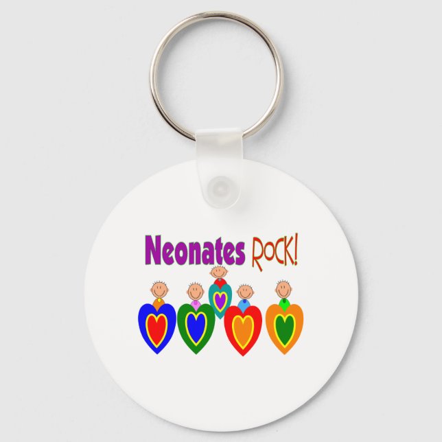 Neontal Nurse Gifts "Neonates ROCK!" Keychain (Front)