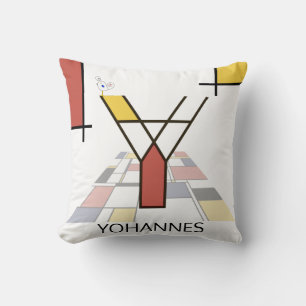 Neoplasticism Art Cool Monogram. Letter Y Throw Pillow