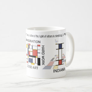 Neoplasticism Art Stylish Monogram. Letter I Coffee Mug