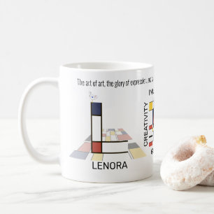Neoplasticism Art Stylish Monogram. Letter L Coffee Mug