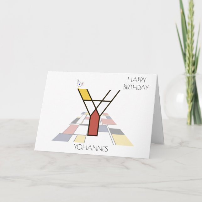 Neoplasticism Style Monogram. Letter Y Card (Front)