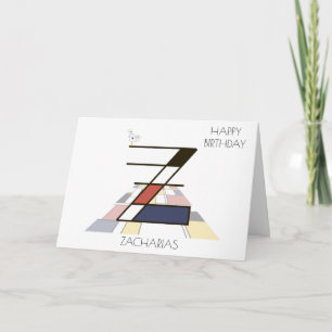 Neoplasticism Style Monogram. Letter Z Card