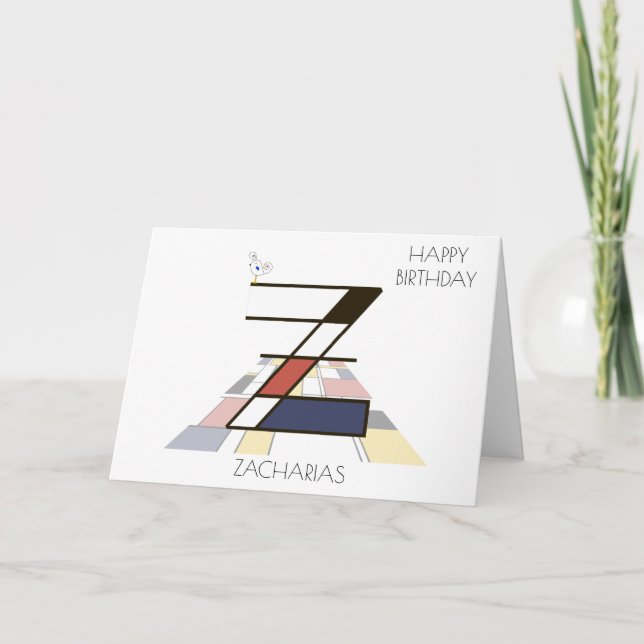 Neoplasticism Style Monogram. Letter Z Card (Front)