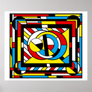 Neoplastimajig - Red, Blue, Yellow De Stijl Design Poster