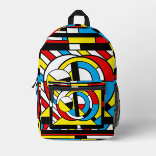 Neoplastimajig - Red, Blue, Yellow De Stijl Design Printed Backpack