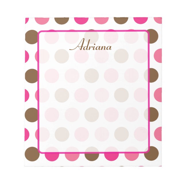 Neopolitan Dots Personalized Notepad (Front)