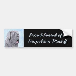 Neopolitan Mastiff Painting - Original Dog Art Bumper Sticker