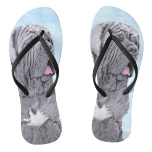Neopolitan Mastiff Painting - Original Dog Art Flip Flops
