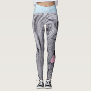 Neopolitan Mastiff Painting - Original Dog Art Leggings