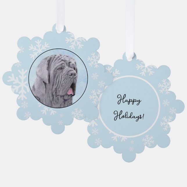 Neopolitan Mastiff Painting - Original Dog Art Ornament Card (Front/Back)