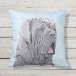 Neopolitan Mastiff Painting - Original Dog Art Outdoor Pillow