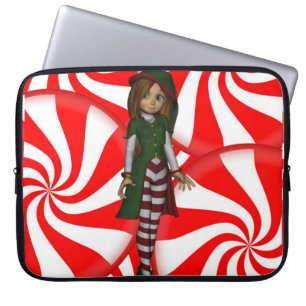 Neoprene Christmas Laptop Sleeve 15 inch, Elf
