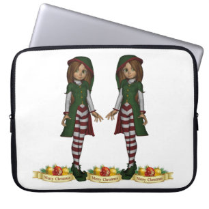 Neoprene Christmas Laptop Sleeve 15 inch, Elf