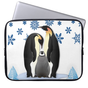 Neoprene Christmas Laptop Sleeve 15 inch, Penguin