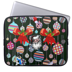 Neoprene Christmas Laptop Sleeve 15 inch, Santa