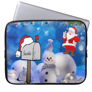 Neoprene Christmas Laptop Sleeve 15 inch, Santa