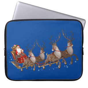 Neoprene Christmas Laptop Sleeve 15 inch, Santa