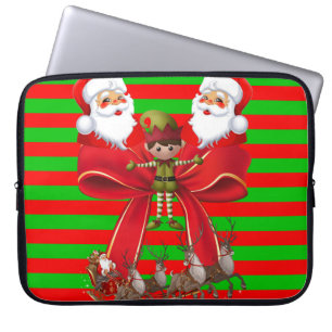 Neoprene Christmas Laptop Sleeve 15 inch, Santa