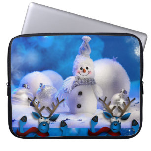 Neoprene Christmas Laptop Sleeve 15 inch, Snowman