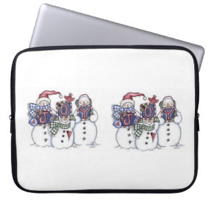 Neoprene Christmas Laptop Sleeve 15 inch, Snowman