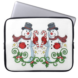 Neoprene Christmas Laptop Sleeve 15 inch, Snowman