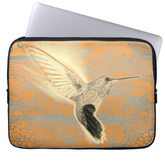 NEOPRENE LAPTOP SLEEVE HUMMING BIRD AND CLOUDS