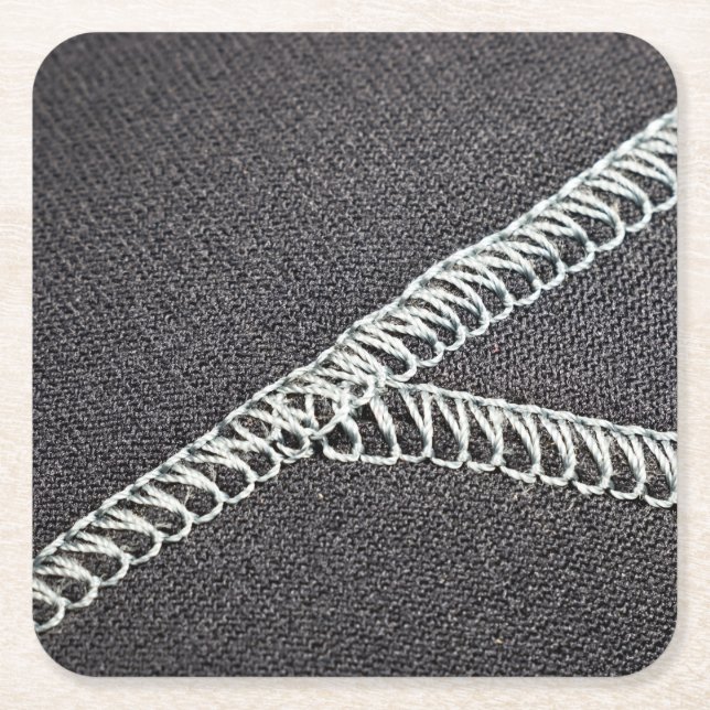 Neoprene seam square paper coaster (Front)