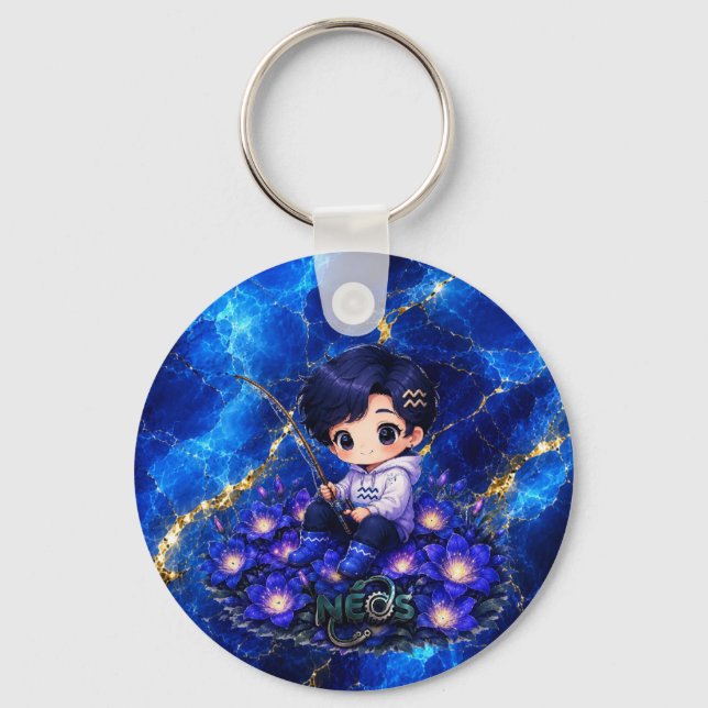 Neos Kawaii Zodiac Acquarius Keychain (Front)